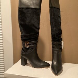 Chic Black leather Heeled Women's Boots